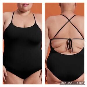 Girlfriend Collective Black Clement One Piece Swimsuit NEW Plus Size 6X